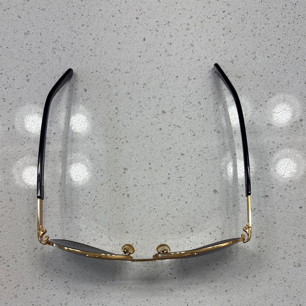 Tory Burch Gold and Black Aviator Sunglasses - Picture 4 of 7